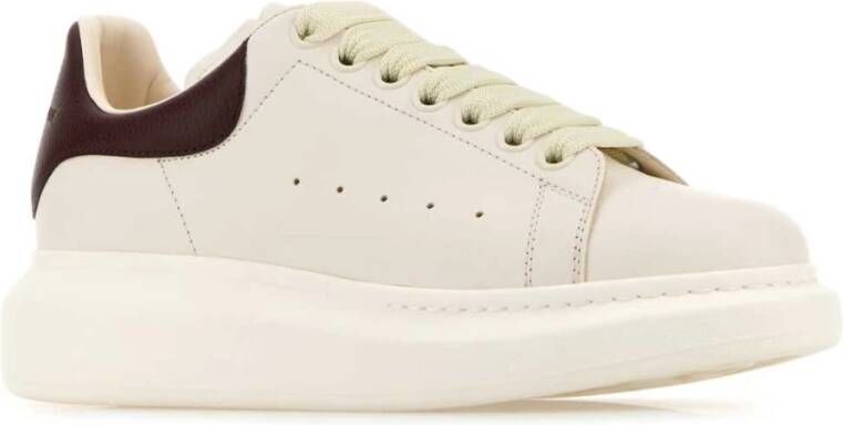 alexander mcqueen Witte leren sneakers met chocolade hiel White Dames