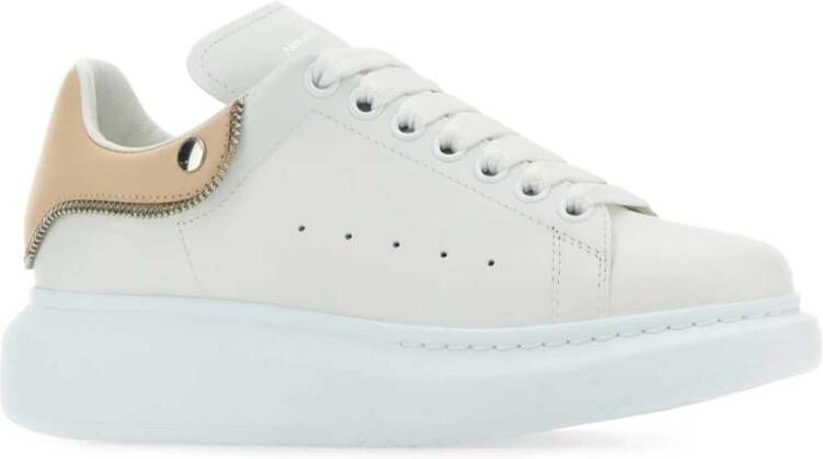 alexander mcqueen Witte Leren Sneakers met Roze Hiel White Dames