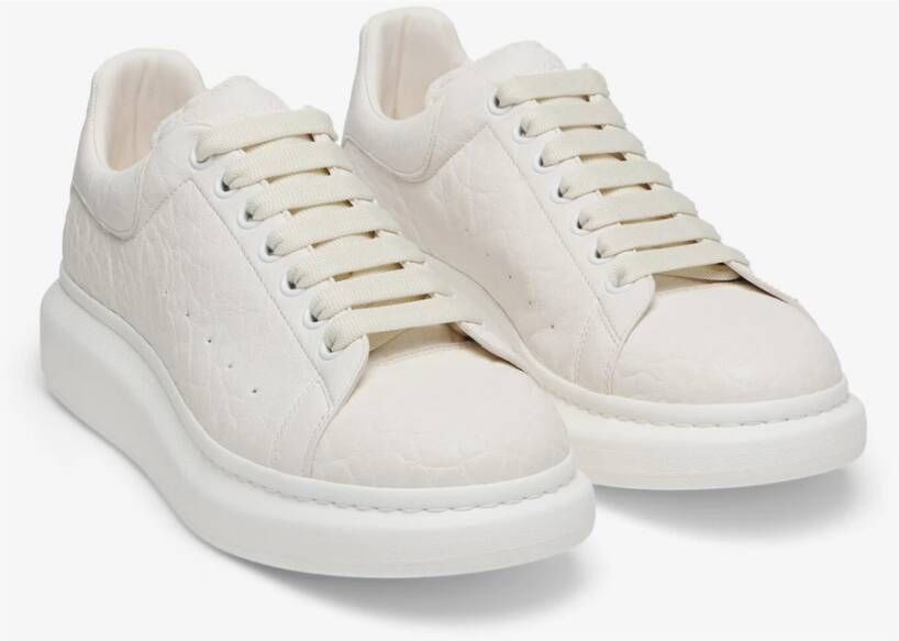 alexander mcqueen Witte Leren Sneakers Ronde Neus White Heren