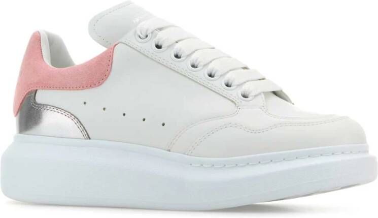 alexander mcqueen Witte Leren Sneakers Roze Suède Hiel White Dames