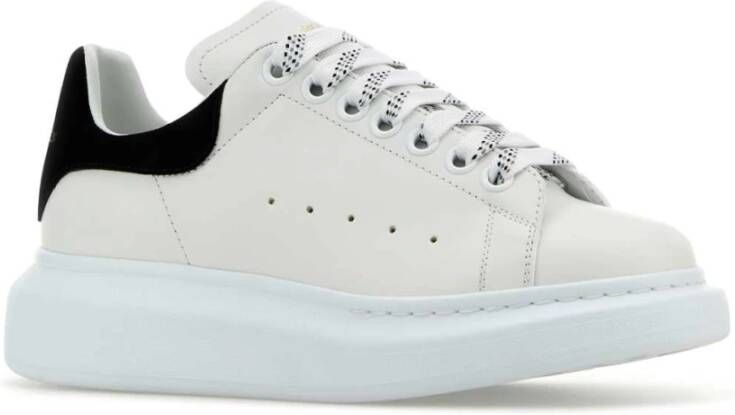 alexander mcqueen Witte Leren Sneakers Zwarte Suède Hiel White Dames