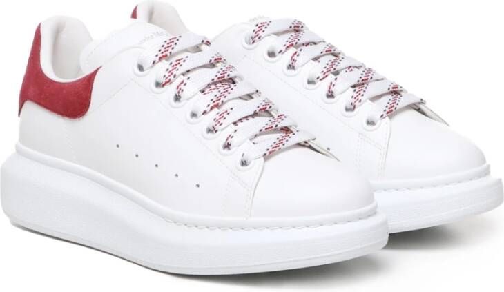 alexander mcqueen Witte Rode Leren Sneakers met Oversized Zool White Dames