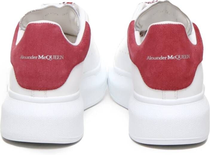 alexander mcqueen Witte Rode Leren Sneakers met Oversized Zool White Dames