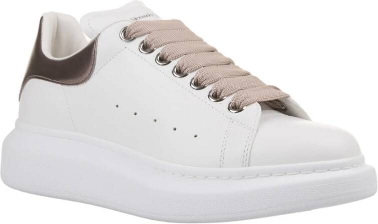 alexander mcqueen Witte Roze Metallic Leren Sneakers White Dames