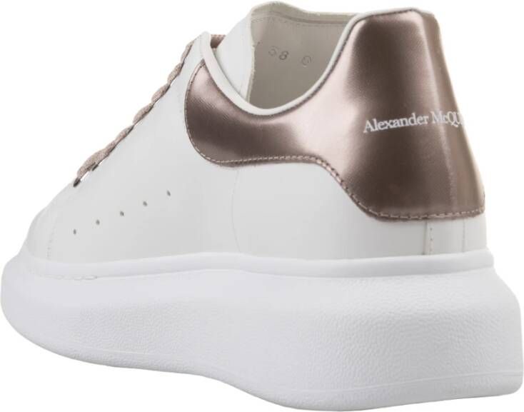 alexander mcqueen Witte Roze Metallic Leren Sneakers White Dames