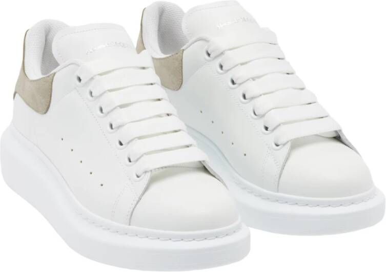 alexander mcqueen Witte Sneakers met Beige Hiel White Heren