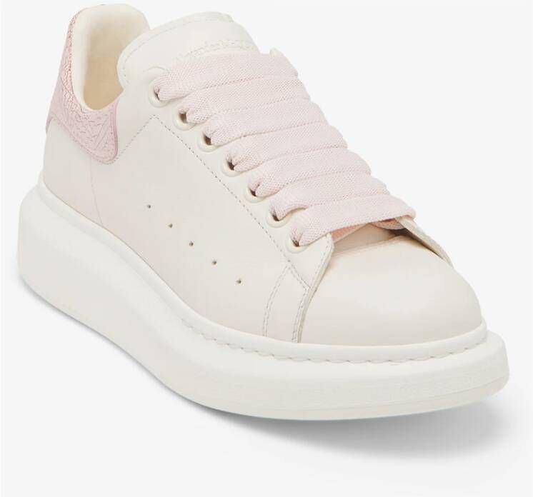 alexander mcqueen Witte Sneakers met Contrasterende Hiel White Dames