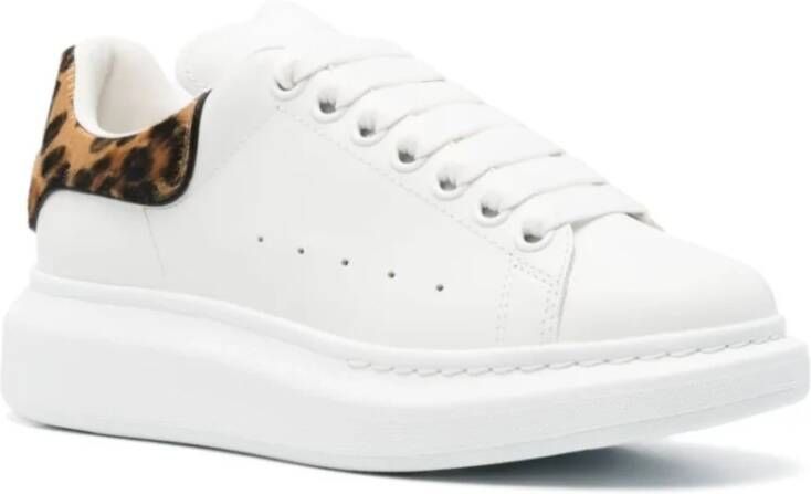 alexander mcqueen Witte Luipaard Oversized Sneakers Leer White Dames