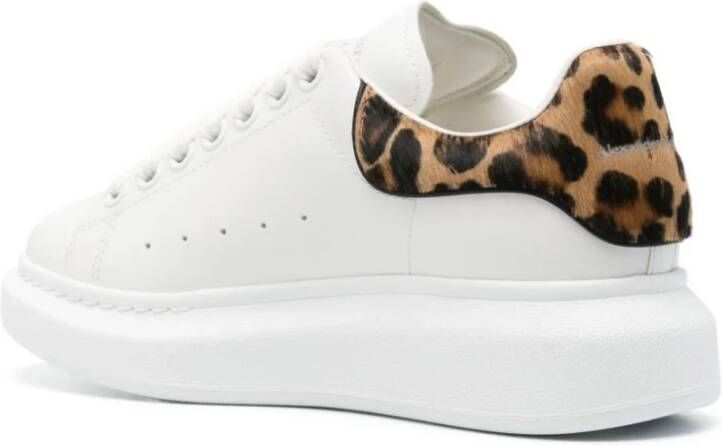 alexander mcqueen Witte Luipaard Oversized Sneakers Leer White Dames