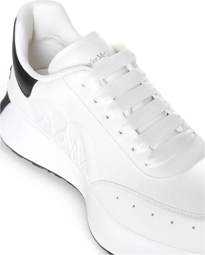 alexander mcqueen Witte Sneakers met Logo Print White Heren