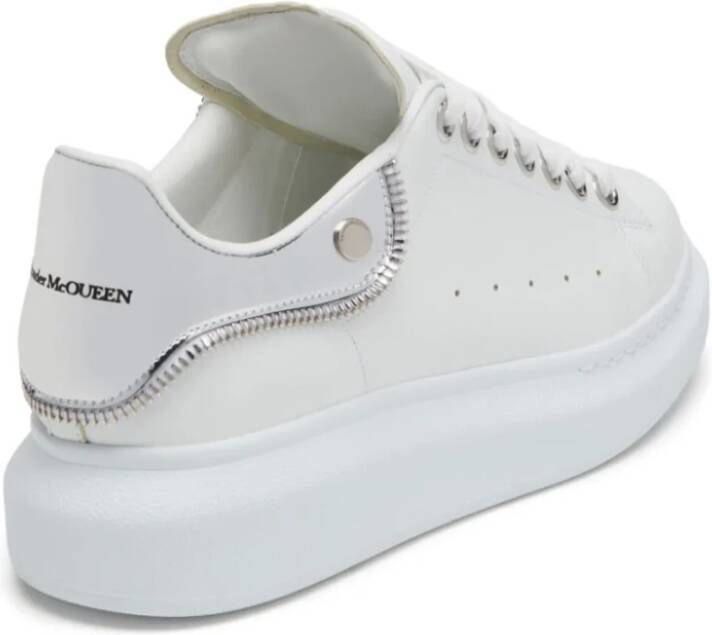 alexander mcqueen Witte Sneakers met Spiegelende Hielkap Wit Dames