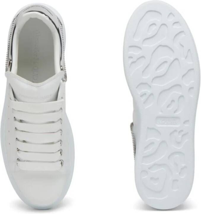 alexander mcqueen Witte Sneakers met Spiegelende Hielkap Wit Dames