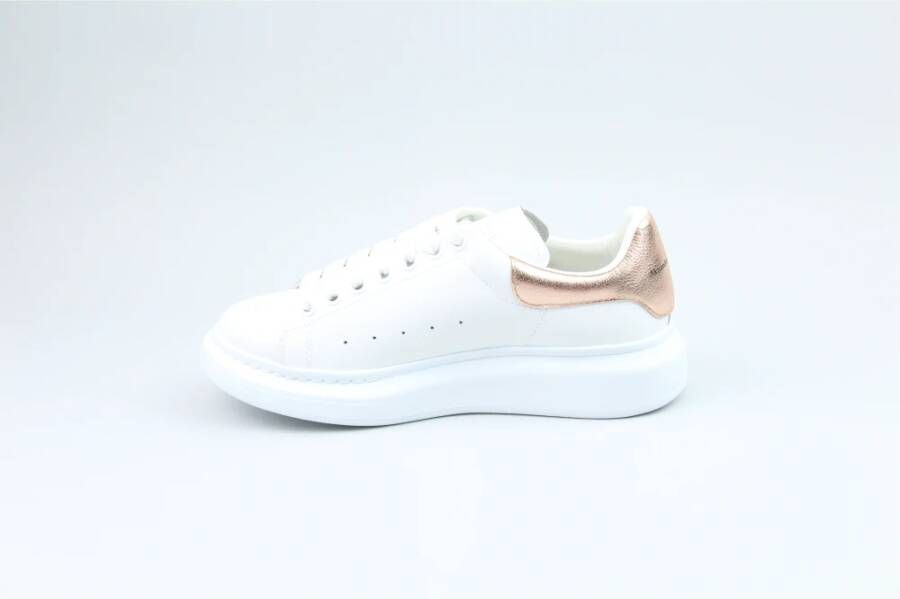 alexander mcqueen Witte Roze Gouden Sneaker met Grote Veters White Dames