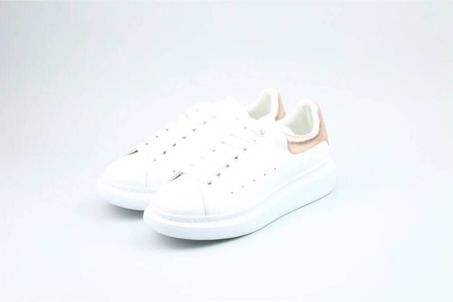 alexander mcqueen Witte Roze Gouden Sneaker met Grote Veters White Dames