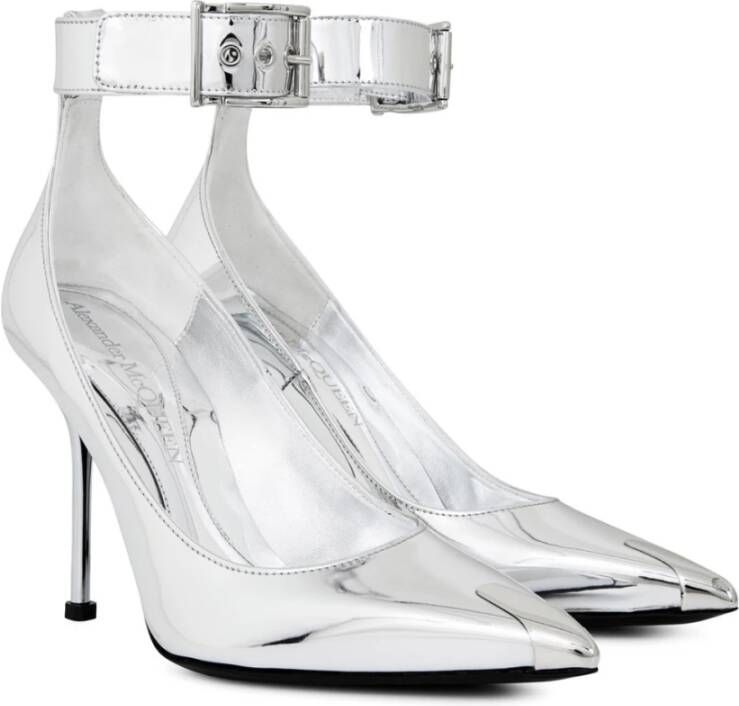 alexander mcqueen Zilver Metallic Leren Pumps Gray Dames