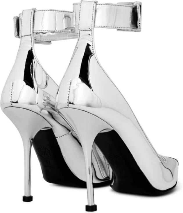 alexander mcqueen Zilver Metallic Leren Pumps Gray Dames