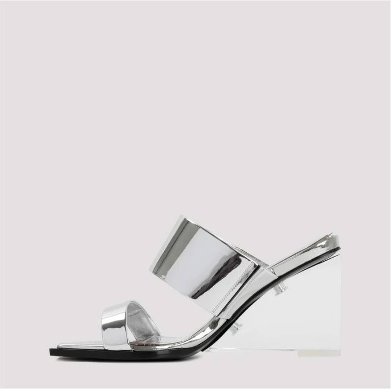 alexander mcqueen Zilver Metallic Sandalen met Glazen Platform Gray Dames