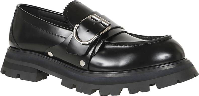 alexander mcqueen Zwart Zilver Leren Zool Schoen Black Heren