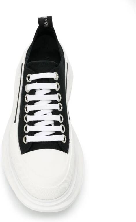 alexander mcqueen Zwarte Canvas Dikke Zool Sneakers Black Dames