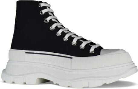 alexander mcqueen Zwarte Canvas Hoge Sneakers Black Dames