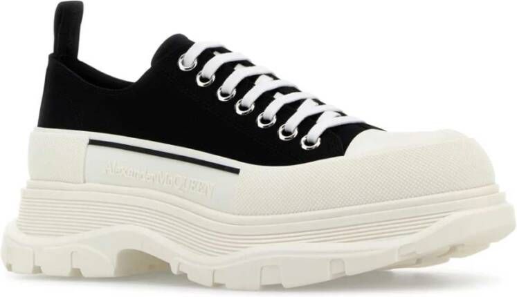 alexander mcqueen Zwarte canvas Tread Slick sneakers Black Dames