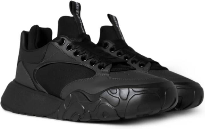 alexander mcqueen Zwarte Hybride Sneakers Rubberen Zool Leer Black Heren