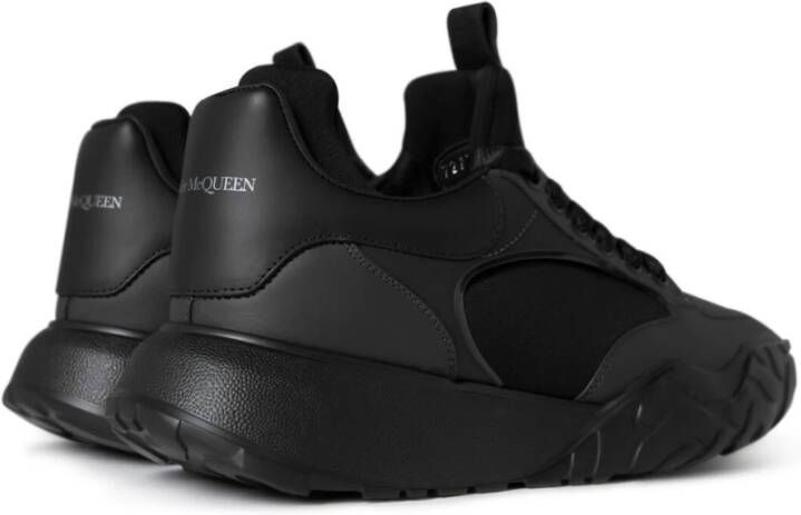 alexander mcqueen Zwarte Hybride Sneakers Rubberen Zool Leer Black Heren