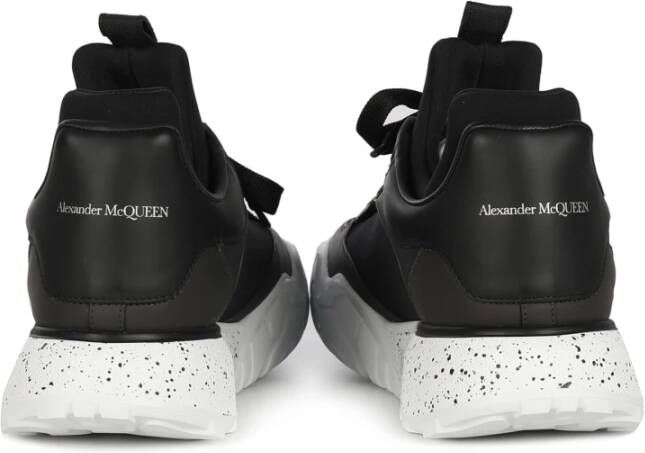 alexander mcqueen Zwarte leren Court Trainers Black Heren