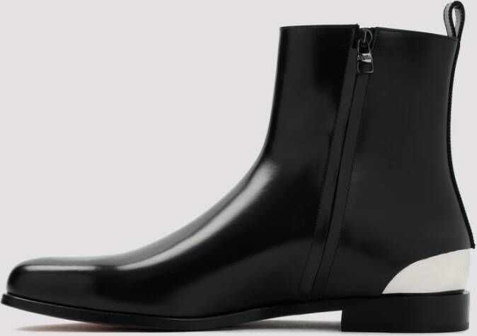 alexander mcqueen Zwarte Leren Enkellaarzen Black Heren