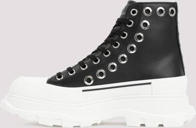 alexander mcqueen Zwarte Leren Enkellaarzen Black Heren