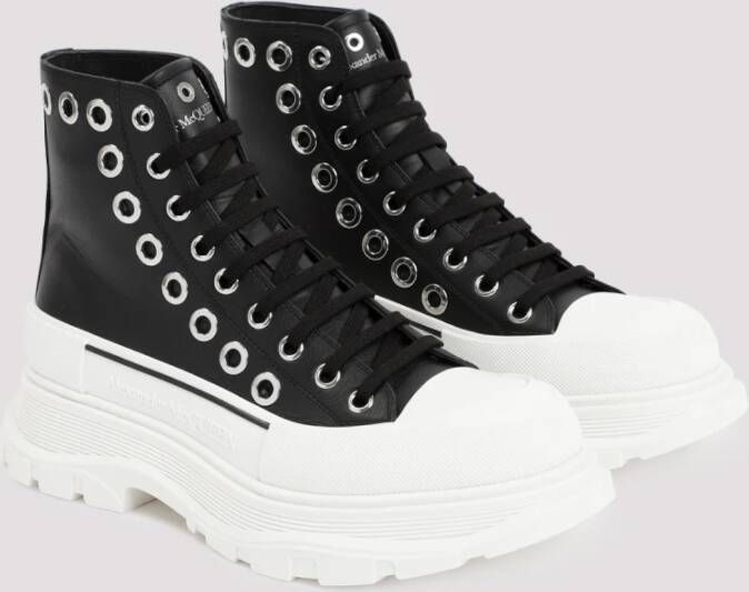 alexander mcqueen Zwarte Leren Enkellaarzen Black Heren