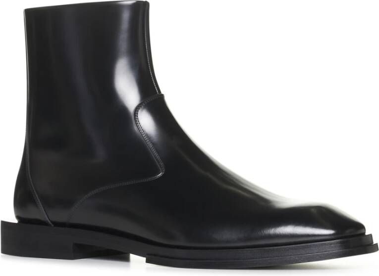 alexander mcqueen Zwarte Leren Enkellaarzen Black Heren