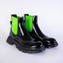 Alexander mcqueen Zwarte leren Fluo-inzet Chelsea laarzen Zwart Heren - Thumbnail 2