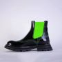 Alexander mcqueen Zwarte leren Fluo-inzet Chelsea laarzen Zwart Heren - Thumbnail 4