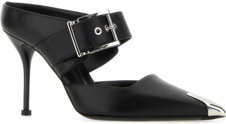 alexander mcqueen Zwarte leren Hardware sabot Black Dames