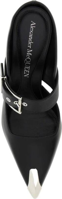 alexander mcqueen Zwarte leren Hardware sabot Black Dames