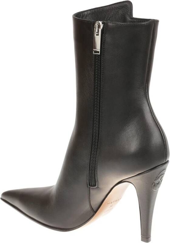 alexander mcqueen Zwarte Leren Laarzen Black Dames