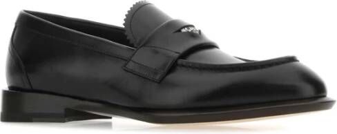 alexander mcqueen Zwarte leren loafers Black Heren