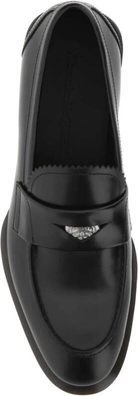 alexander mcqueen Zwarte leren loafers Black Heren