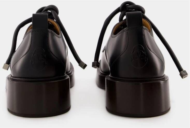 alexander mcqueen Zwarte Leren Old Calf Derbies Black Heren