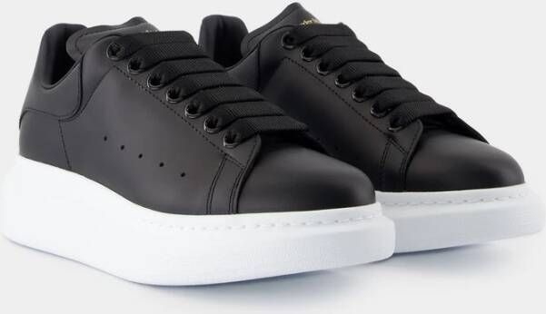 alexander mcqueen Zwarte leren Oversize Sneakers Black Dames