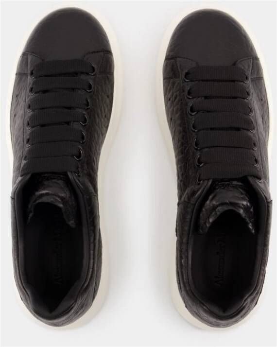 alexander mcqueen Zwarte leren oversized sneakers Black Heren