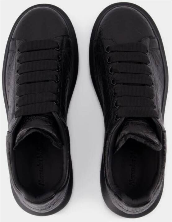 alexander mcqueen Zwarte Leren Oversized Sneakers Black Heren