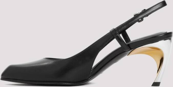 alexander mcqueen Zwarte Leren Pumps met Uitsparingen Black Dames