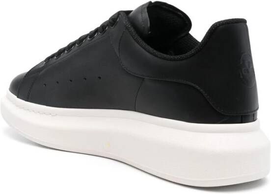 alexander mcqueen Zwarte Leren Sneaker met Logodetails Black Heren