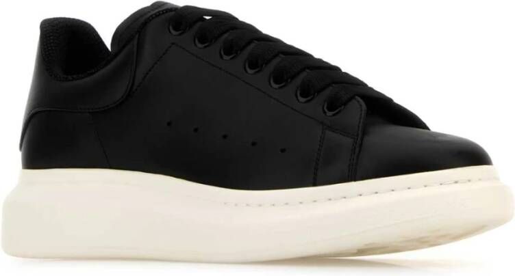 alexander mcqueen Zwarte leren sneakers met hak Black Heren