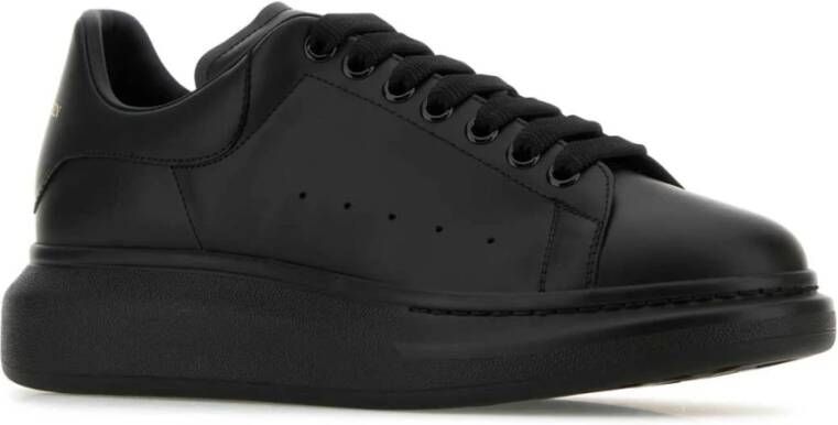 alexander mcqueen Zwarte Leren Sneakers met Hak Black Heren