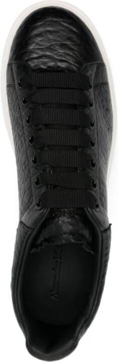 alexander mcqueen Zwarte Leren Sneakers Ronde Neus Black Heren