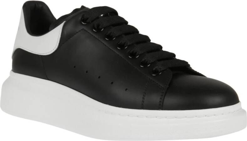 alexander mcqueen Zwarte Leren Sneakers voor Mannen Black Heren