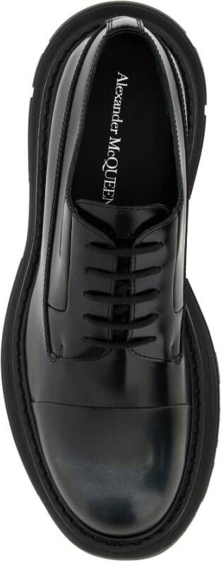 alexander mcqueen Zwarte leren Tread veterschoenen Black Heren